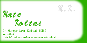 mate koltai business card