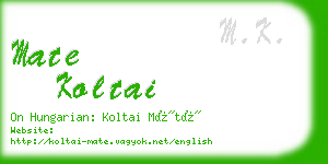 mate koltai business card